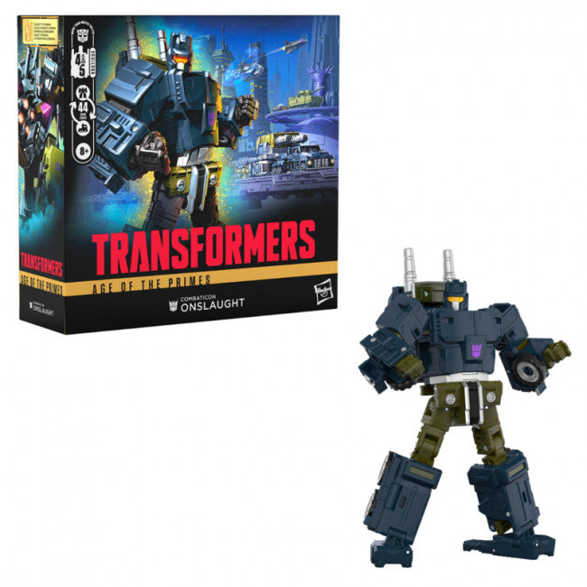 Transformers toy figure next to its packaging