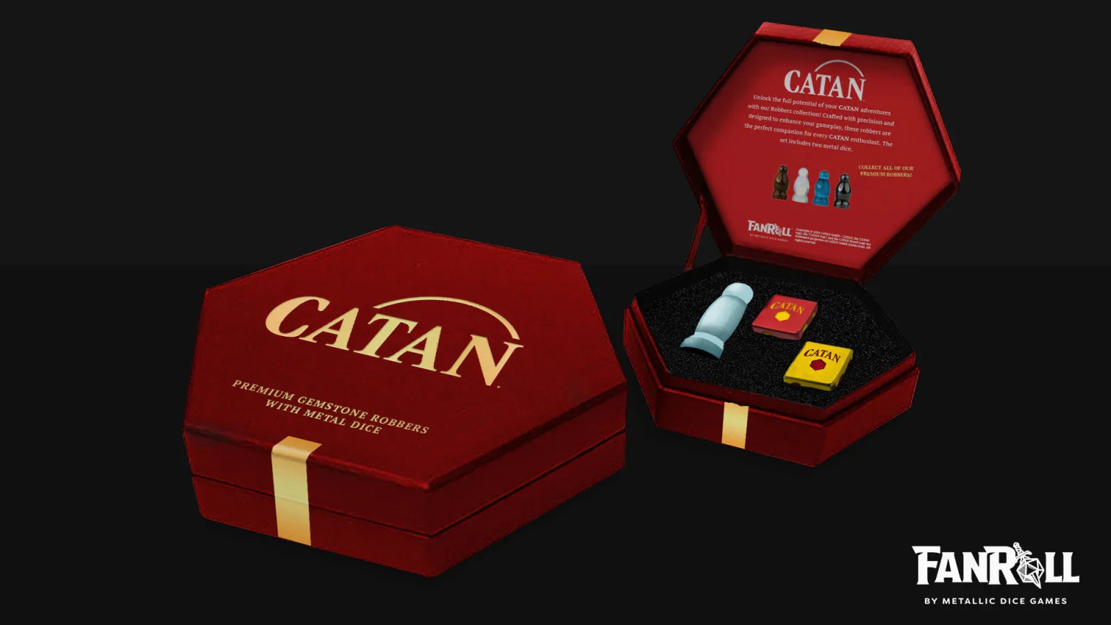 MDG CATAN Premium Robber and Metal Dice Set Opalite