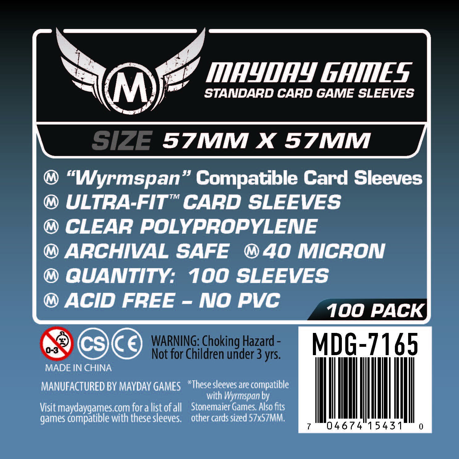 Mayday - Standard "Wyrmspan Compatible" Card Sleeves (57 x 57) (100/pack)