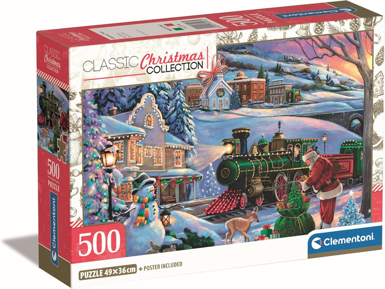 Clementoni Puzzle Christmas Train Poster Included 500 Pieces