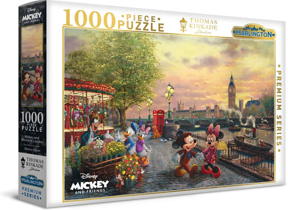 Harlington Thomas Kinkade Puzzle Disney Mickey and Minnie in London 1