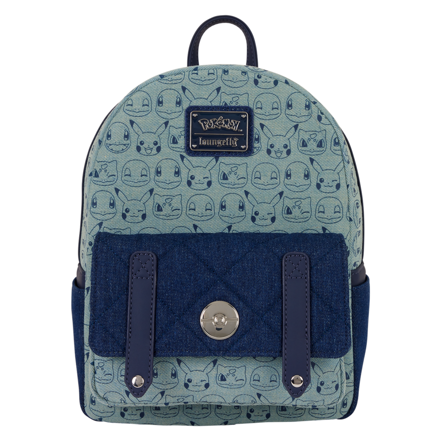 Pokemon - Faux Denim All-Over Print Mini Backpack