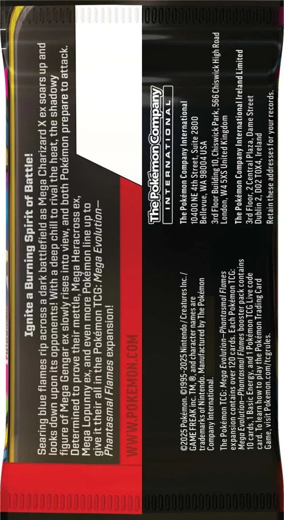 Caja de refuerzo Llamas Fantasmales de Megaevolución de Pokémon TCG