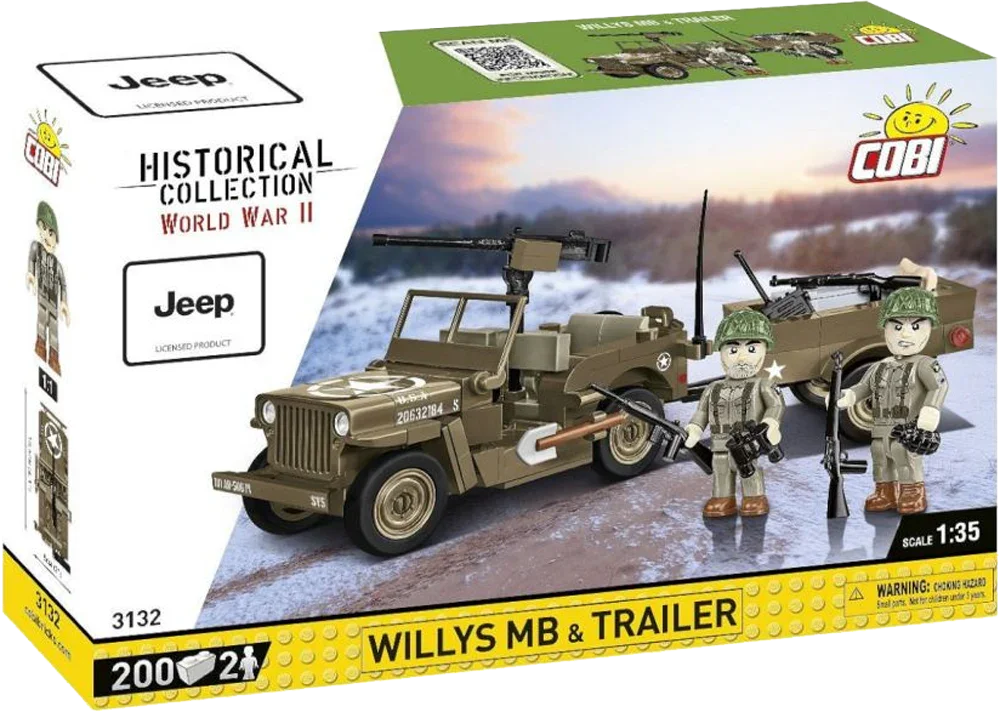 WW2 - Willys MB & Trailer (200 Pcs)