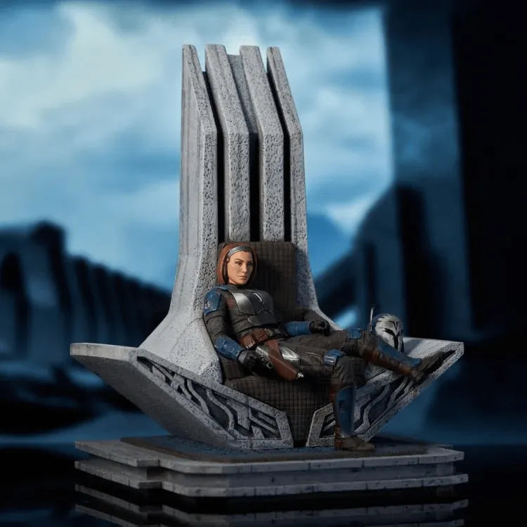 DSTMAR242255 Star Wars: Mandalorian - Bo-Katan on Throne Statue - Diamond Select Toys - Titan Pop Culture