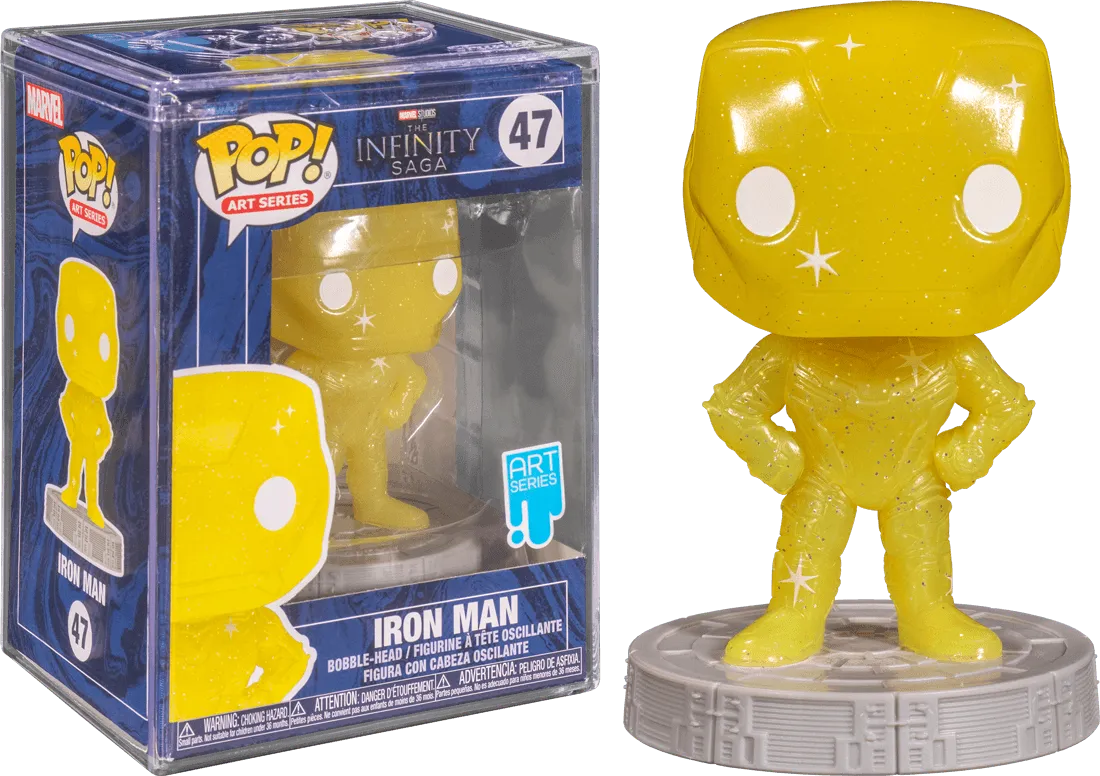 FUN57617 Avengers - Iron Man Infinity Saga Yellow (Artist) Pop! Vinyl with Protector - Funko - Titan Pop Culture