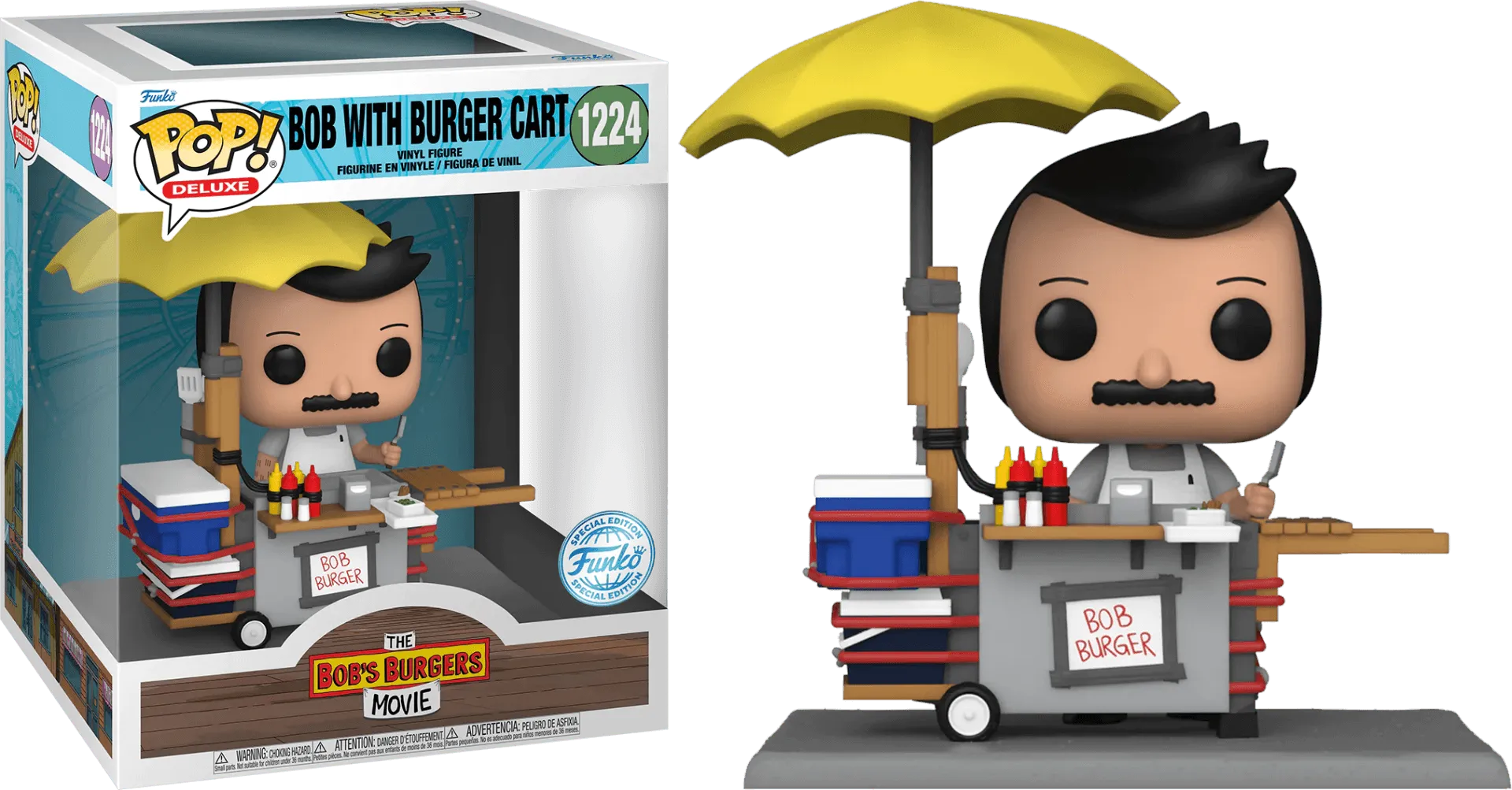 FUN58956 Bob's Burgers - Bob with Burger Cart US Exclusive Pop! Vinyl Deluxe (RS) - Funko - Titan Pop Culture