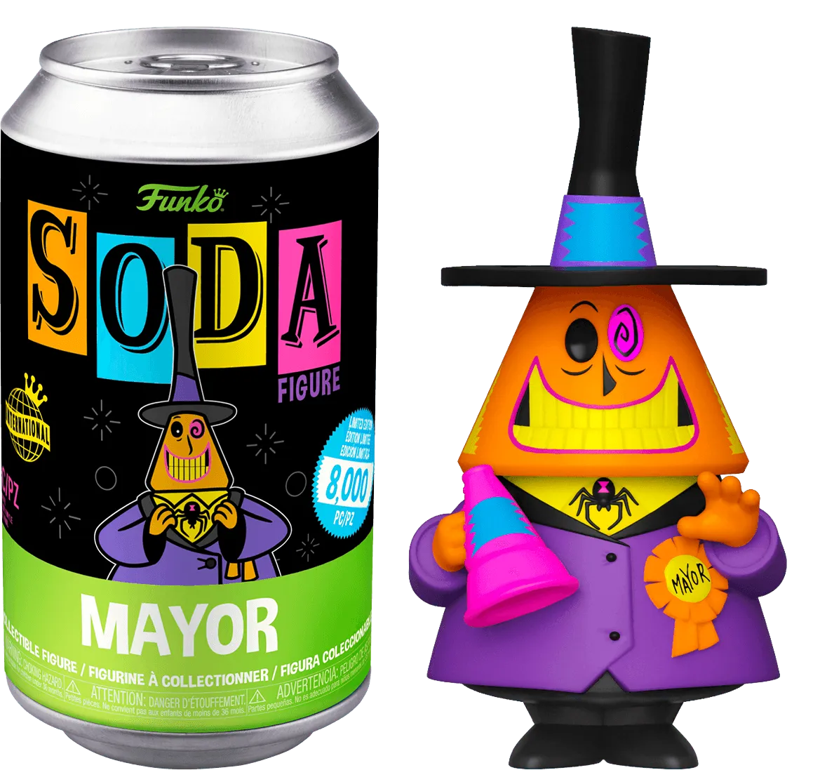 FUN63975 The Nightmare Before Christmas - Mayor Black Light Vinyl (with chase) Soda - Funko - Titan Pop Culture