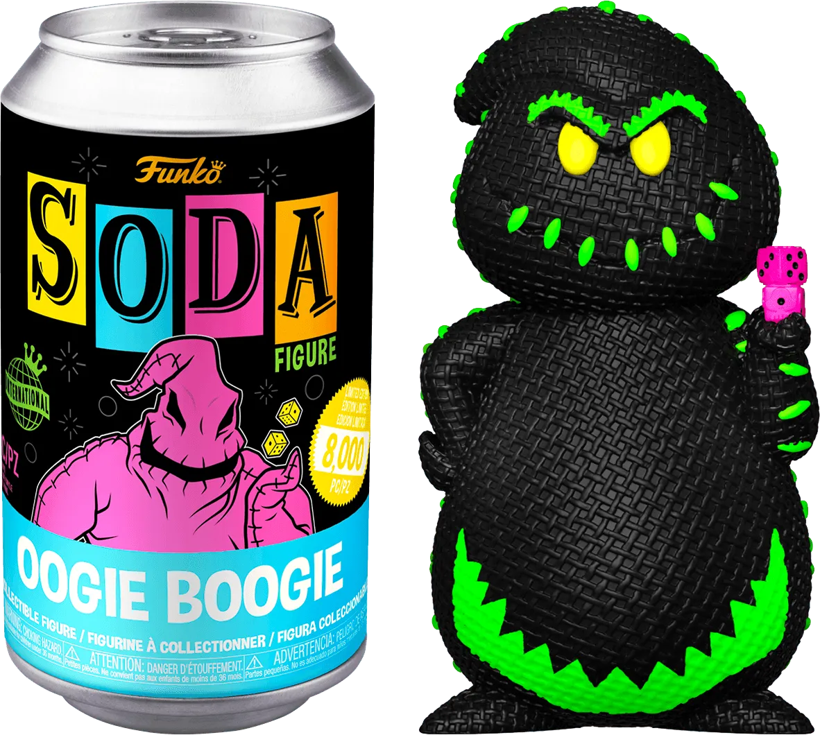 FUN63977 The Nightmare Before Christmas - Oogie Boogie Black Light (with chase) Vinyl Soda - Funko - Titan Pop Culture