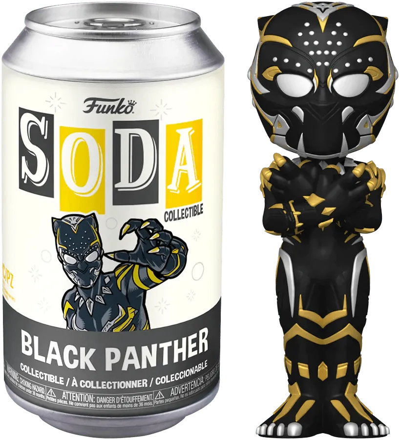 FUN68800 Black Panther 2 - Wakanda Forever - Black Panther (with chase) Vinyl Soda - Funko - Titan Pop Culture