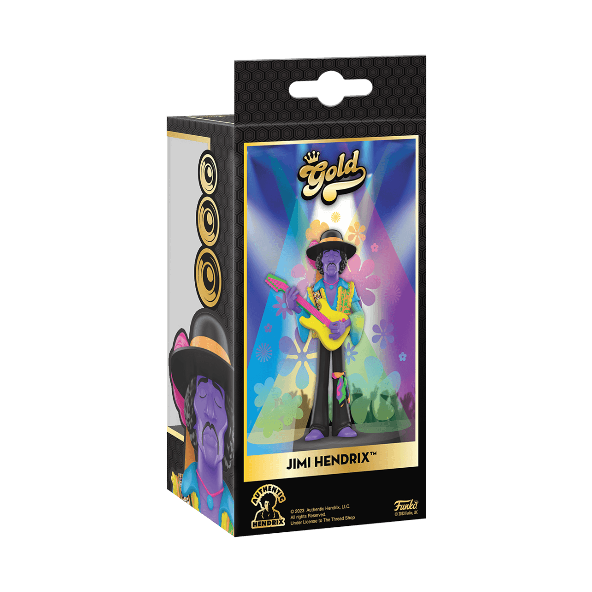 FUN70592 Jimi Hendrix - Jimi Hendrix Blacklight 5" Vinyl Gold - Funko - Titan Pop Culture
