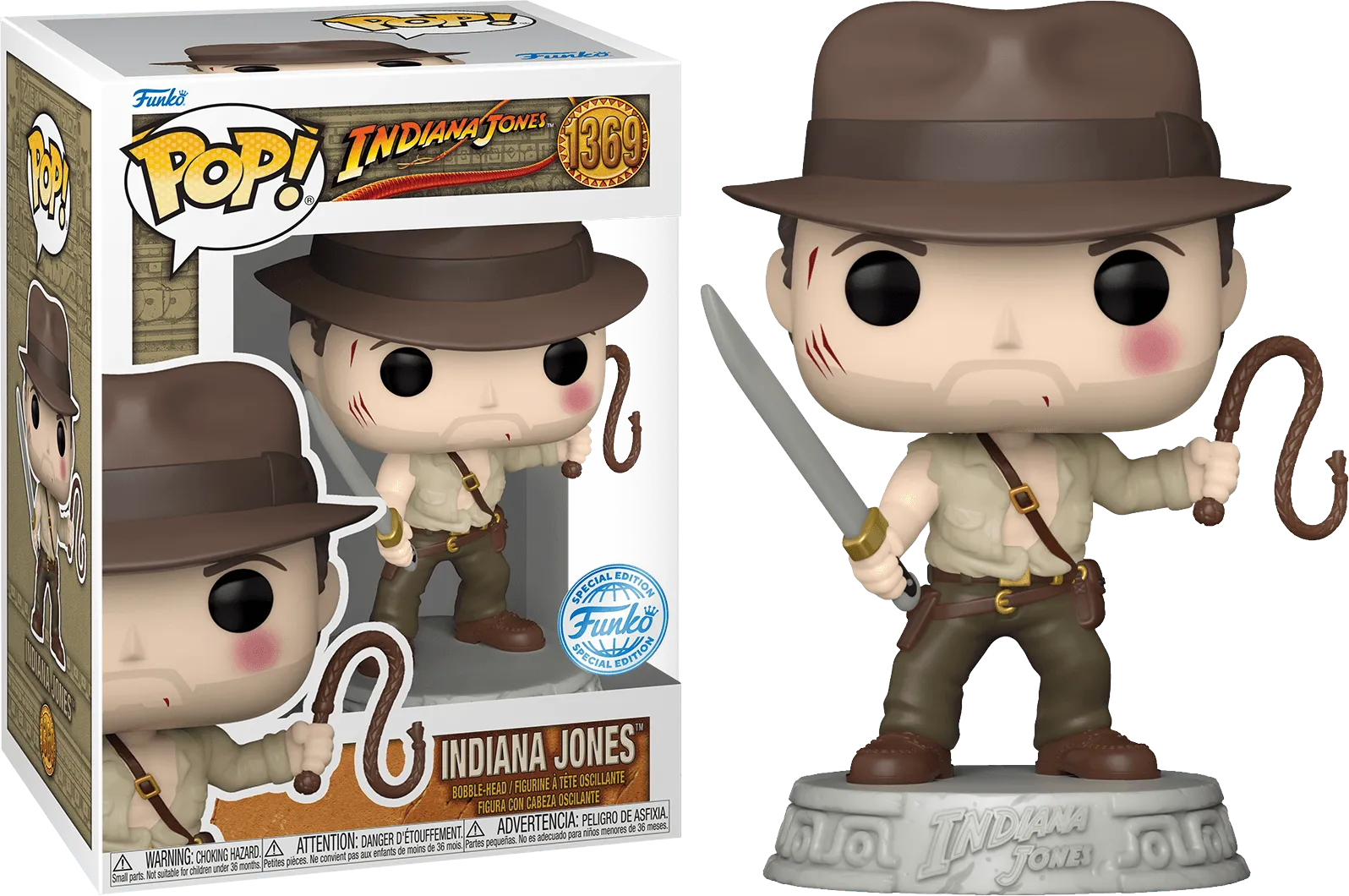 FUN71863 Indiana Jones and the Temple of Doom - Indiana Jones (with Whip) Pop! Vinyl - Funko - Titan Pop Culture