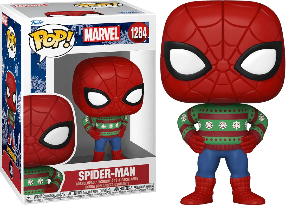 FUN72190 Marvel Comics - Spider-Man Holiday Sweater Pop! Vinyl - Funko - Titan Pop Culture