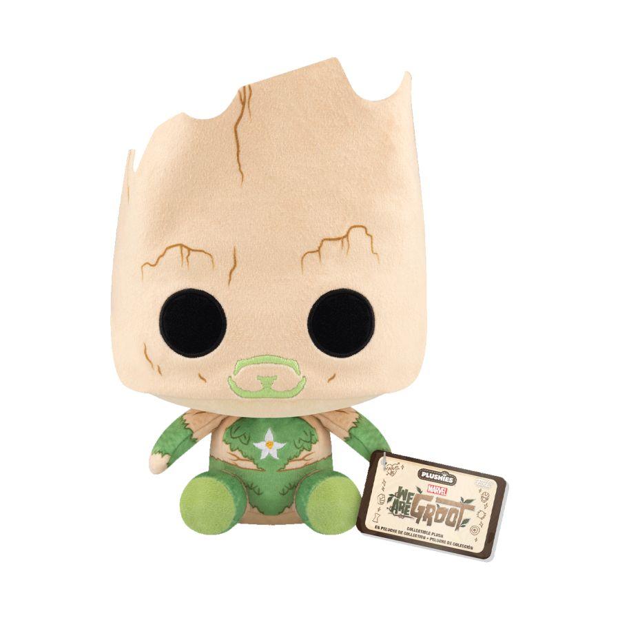 FUN79521 We Are Groot - Groot Iron Man (Marvel: 85th Anniversary) 7" Pop! Plush - Funko - Titan Pop Culture