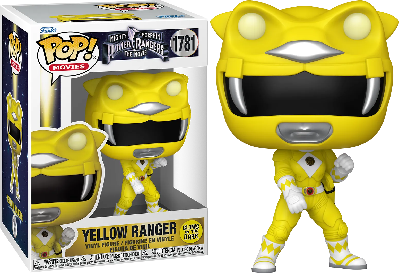 FUN81199 Power Rangers (1995) - Yellow Ranger Glow-in-the-Dark Pop! Vinyl - Funko - Titan Pop Culture