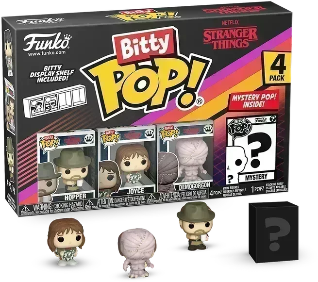 FUN83664 Stranger Things - Hopper Bitty Pop! 4-Pack - Funko - Titan Pop Culture