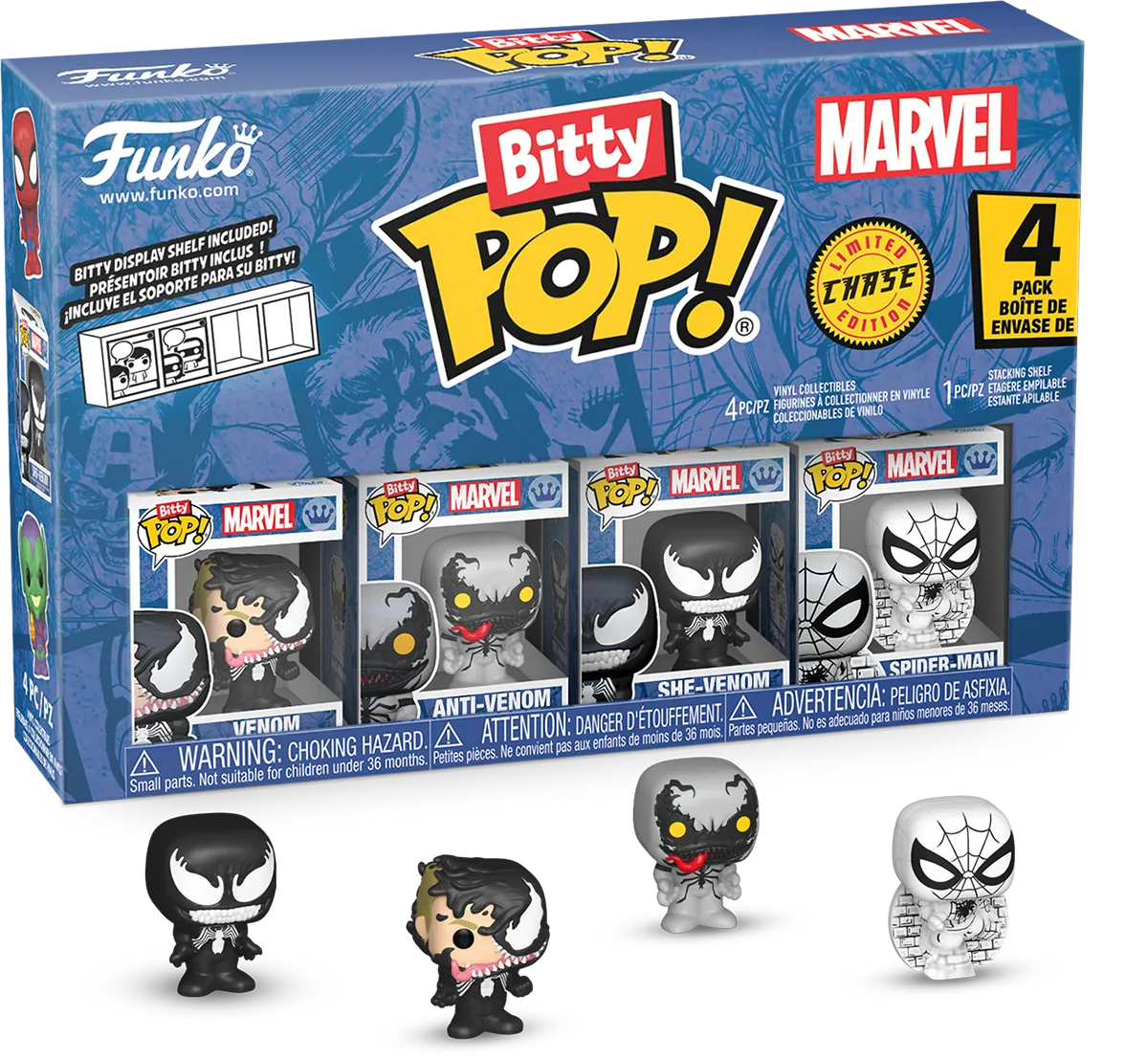 FUN85703 Spider-Man - Venom Bitty Pop! 4-Pack - Funko - Titan Pop Culture