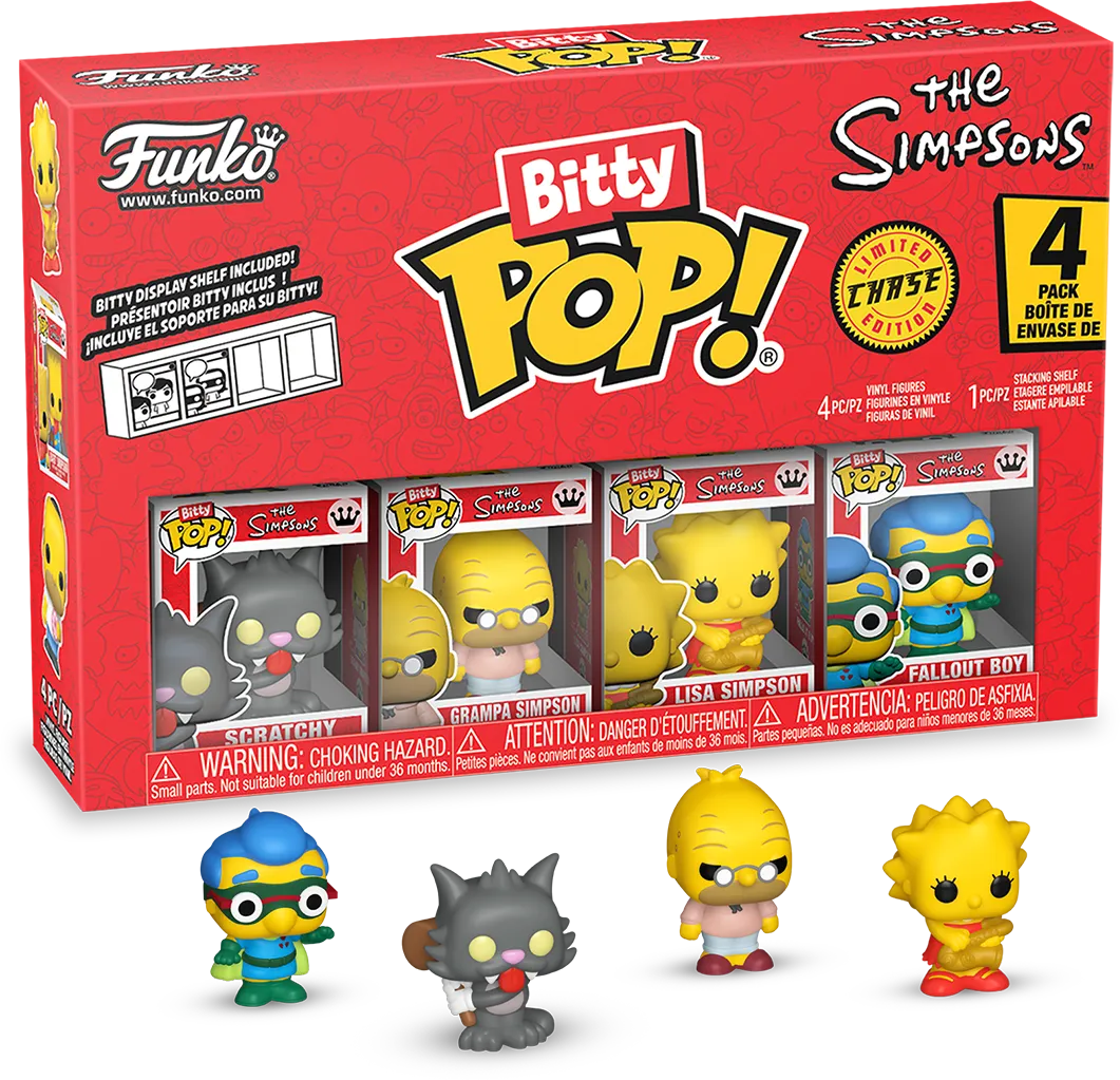 FUN85710 Simpsons - Scratchy Bitty Pop! 4-Pack - Funko - Titan Pop Culture