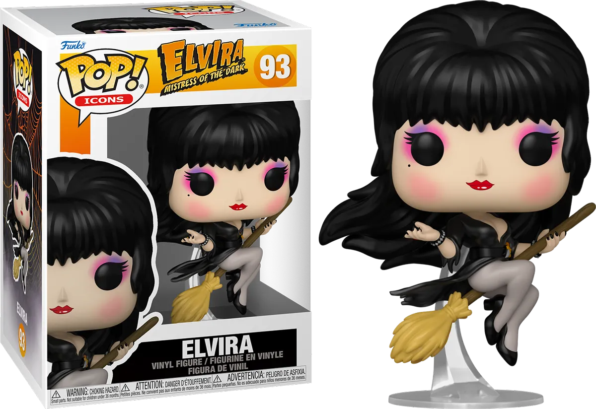 FUN86440 Elvira - Elvira (with Broom) Pop! Vinyl - Funko - Titan Pop Culture