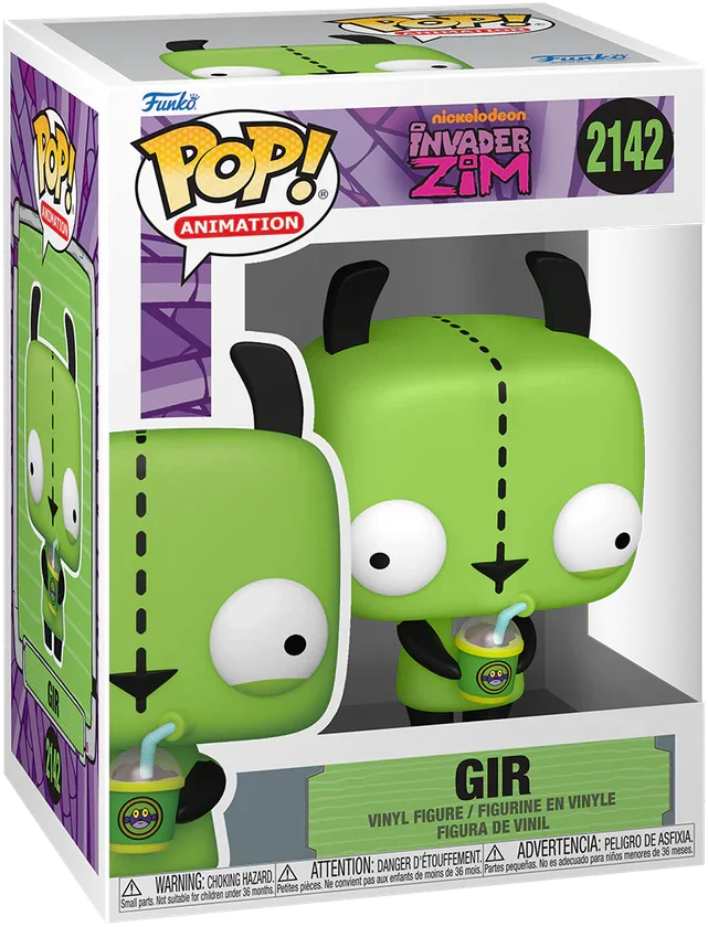 Invasor Zim - GIR (con bebida) Pop! Vinilo
