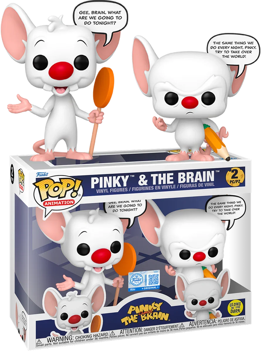 Pinky and The Brain - Pinky & The Brain Pop Sayings Glow-in-the-Dark Pop! Vinyl 2-Pack