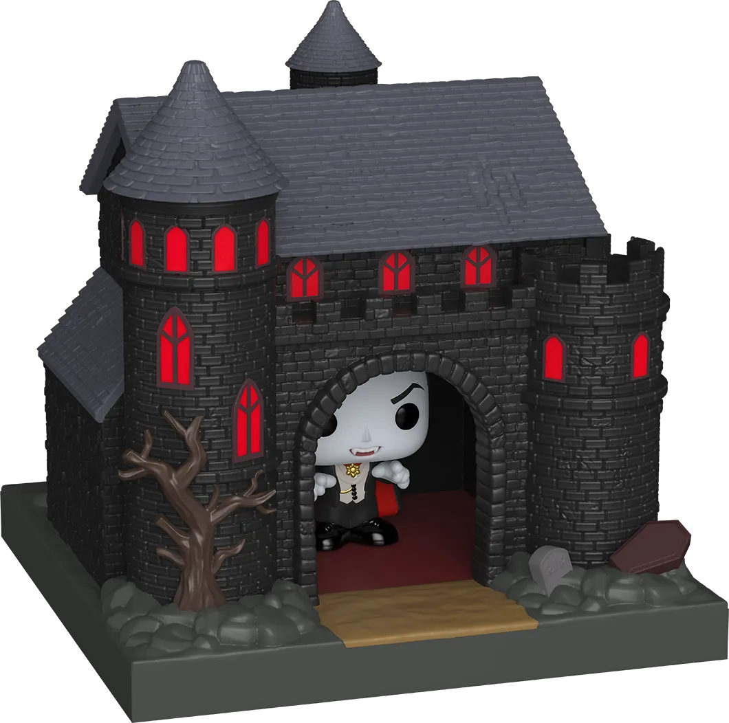 FUN88814 Universal Monsters - Dracula's Castle with Dracula Bitty Pop! Town - Funko - Titan Pop Culture