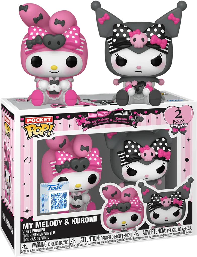 FUN88821 Sanrio - My Melody & Kuromi (Kuromi 20th Anniversary) Pocket Pop! 2-Pack - Funko - Titan Pop Culture