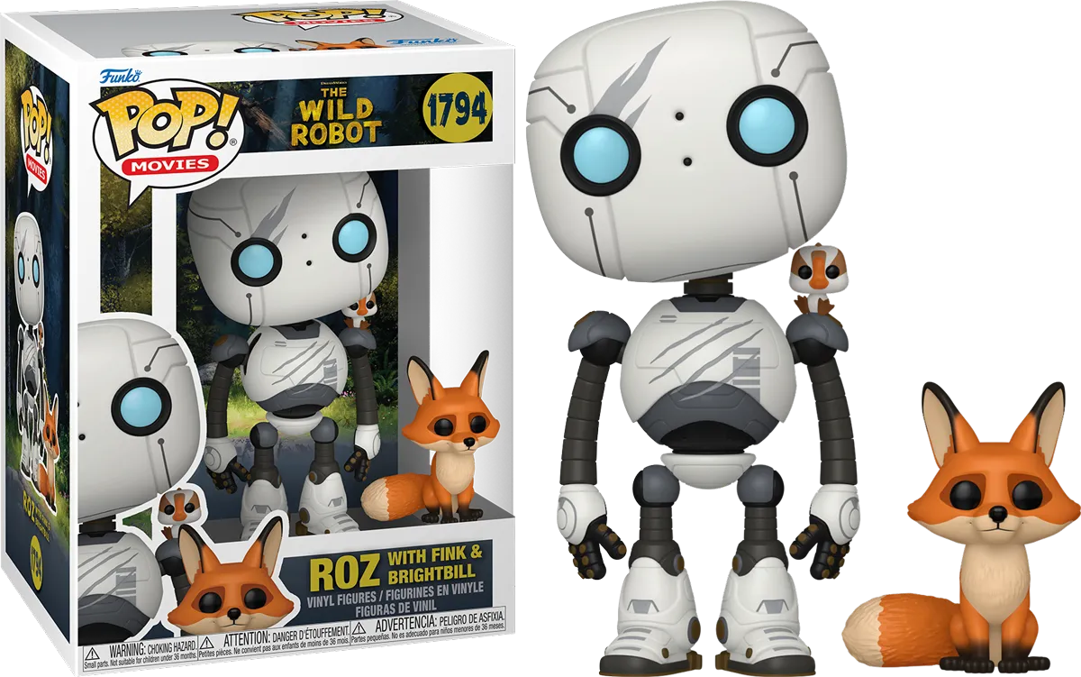 FUN89381 The Wild Robot - Roz with Fink & Brightbill Pop! Vinyl - Funko - Titan Pop Culture