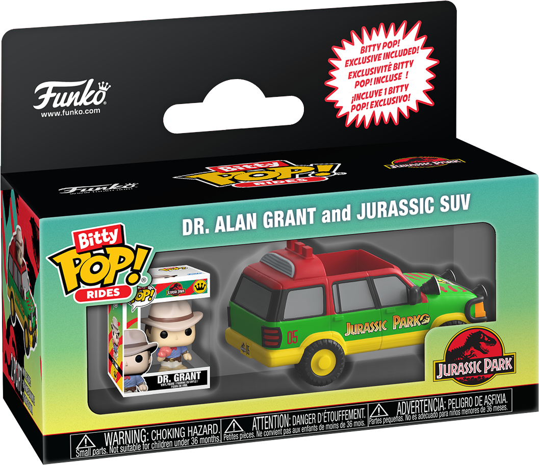 Jurassic Park - Dr. Alan Grant & Jurassic SUV Bitty Pop! Ride Vinyl