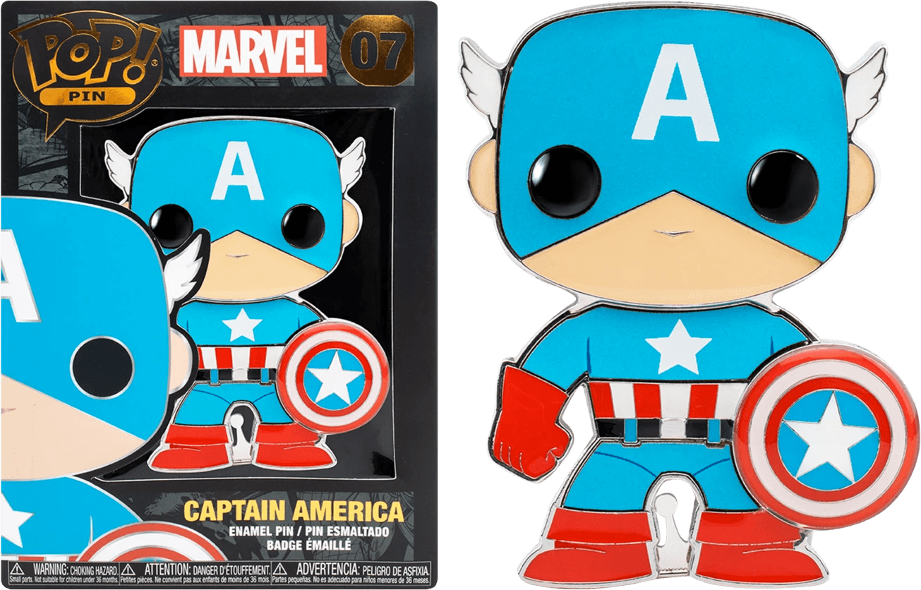 FUNMVPP0008 Captain America - Captain America 4" Pop! Enamel Pin - Funko - Titan Pop Culture