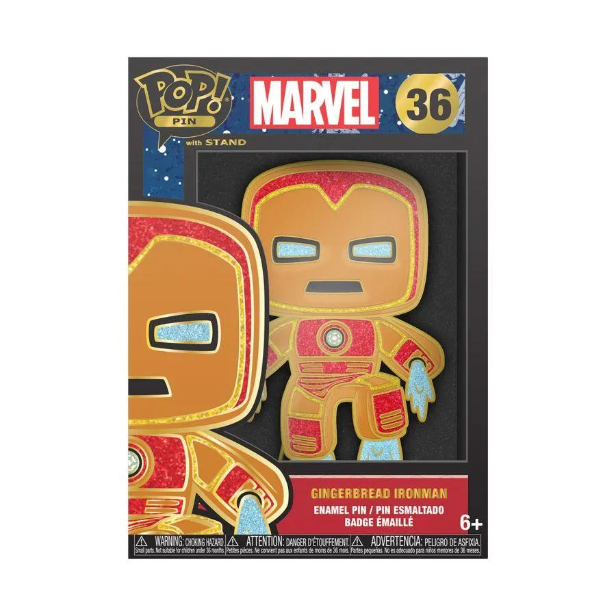 FUNMVPP0100 Marvel Comics - Iron Man Gingerbread Enamel Pop! Pin - Funko - Titan Pop Culture