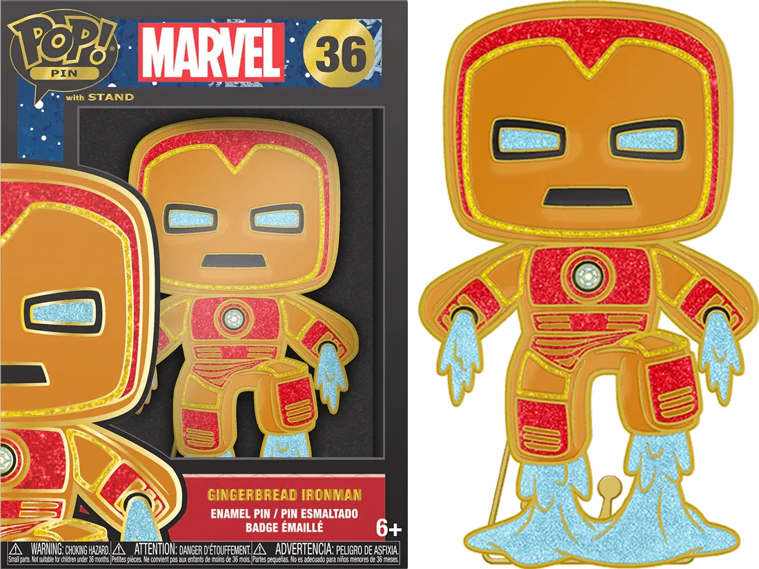 FUNMVPP0100 Marvel Comics - Iron Man Gingerbread Enamel Pop! Pin - Funko - Titan Pop Culture