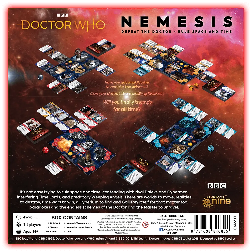 GF9DWN01 Doctor Who - Nemesis Board Game - Gale Force 9 - Titan Pop Culture