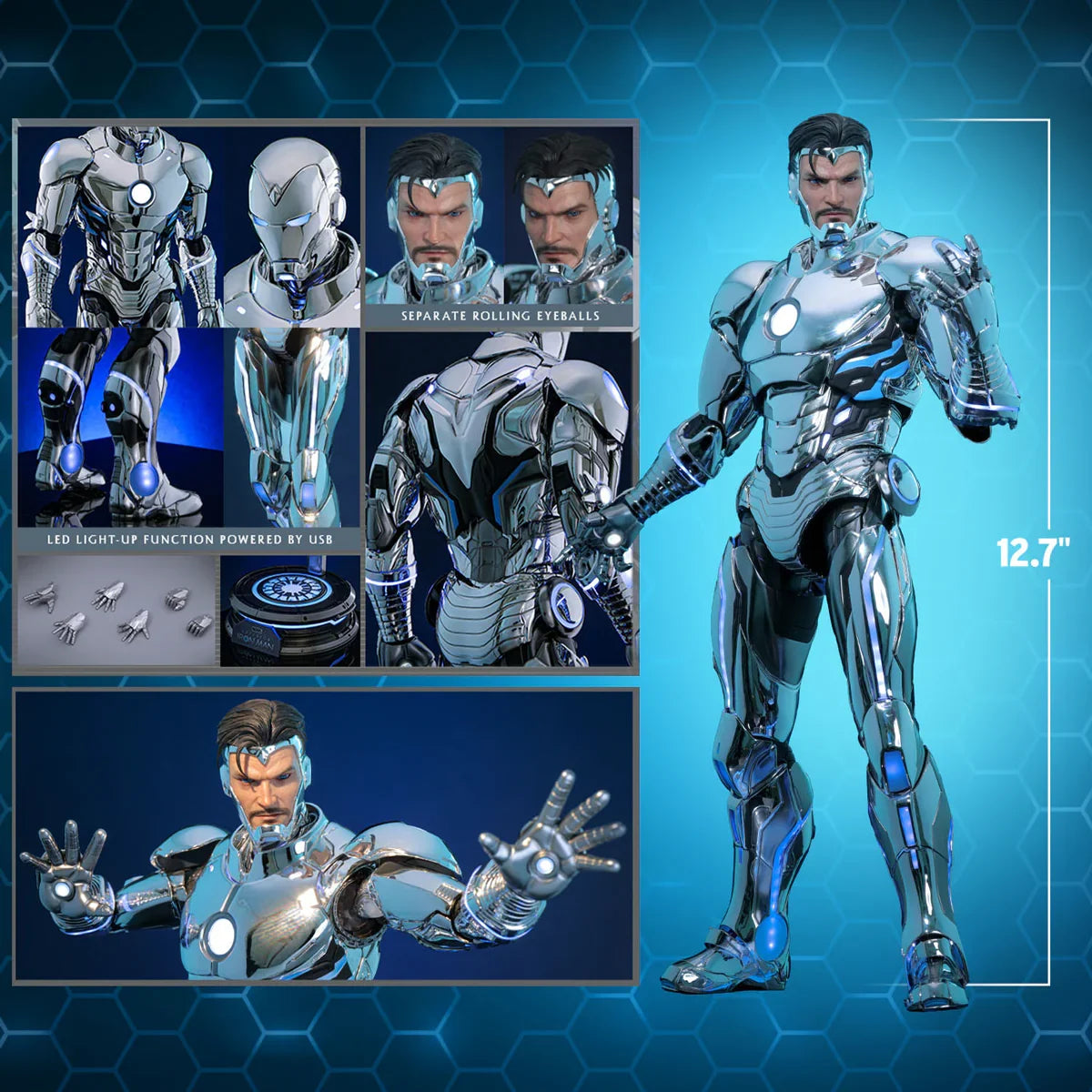 Iron Man - Figura de acción coleccionable de Iron Man superior a escala 1:6.