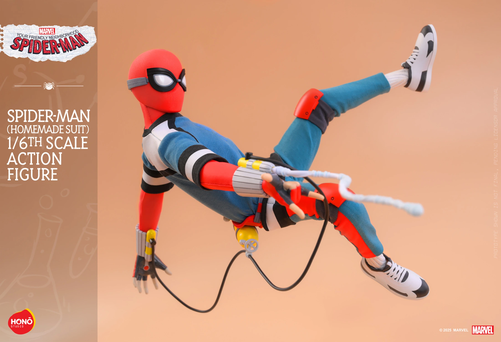 Tu amigable vecino Spider-Man - Figura de acción de Spider-Man con traje casero a escala 1:6