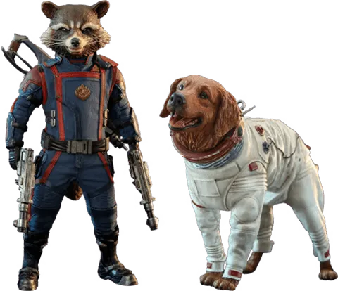 HOTMMS708 Guardians of the Galaxy Vol 3 - Rocket and Cosmo 1:6 Scale Hot Toy Action Figure - Hot Toys - Titan Pop Culture