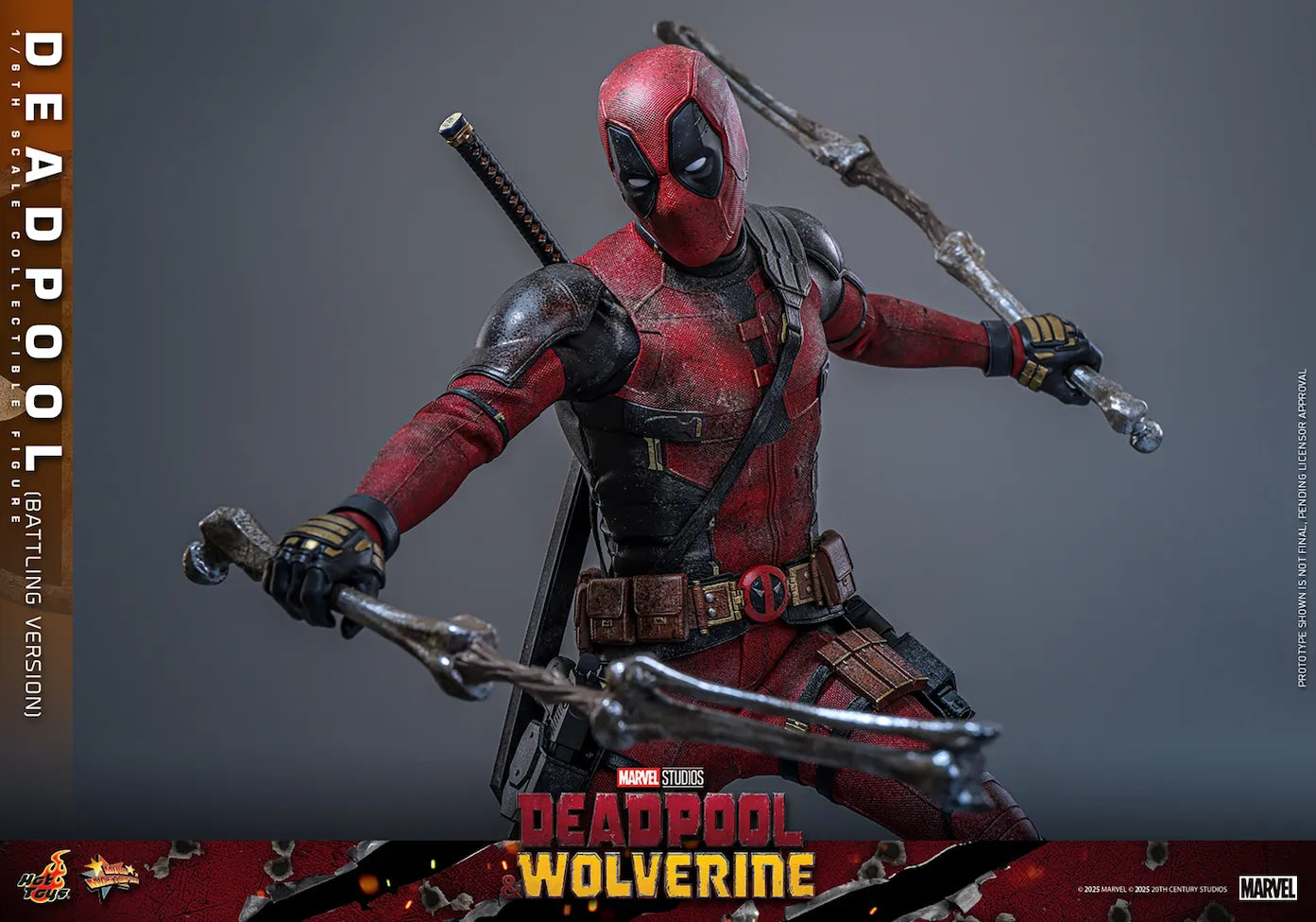 HOTMMS782 Deadpool & Wolverine - Deadpool (Battling Version) 1:6 Scale Collectible Action Figure - Hot Toys - Titan Pop Culture