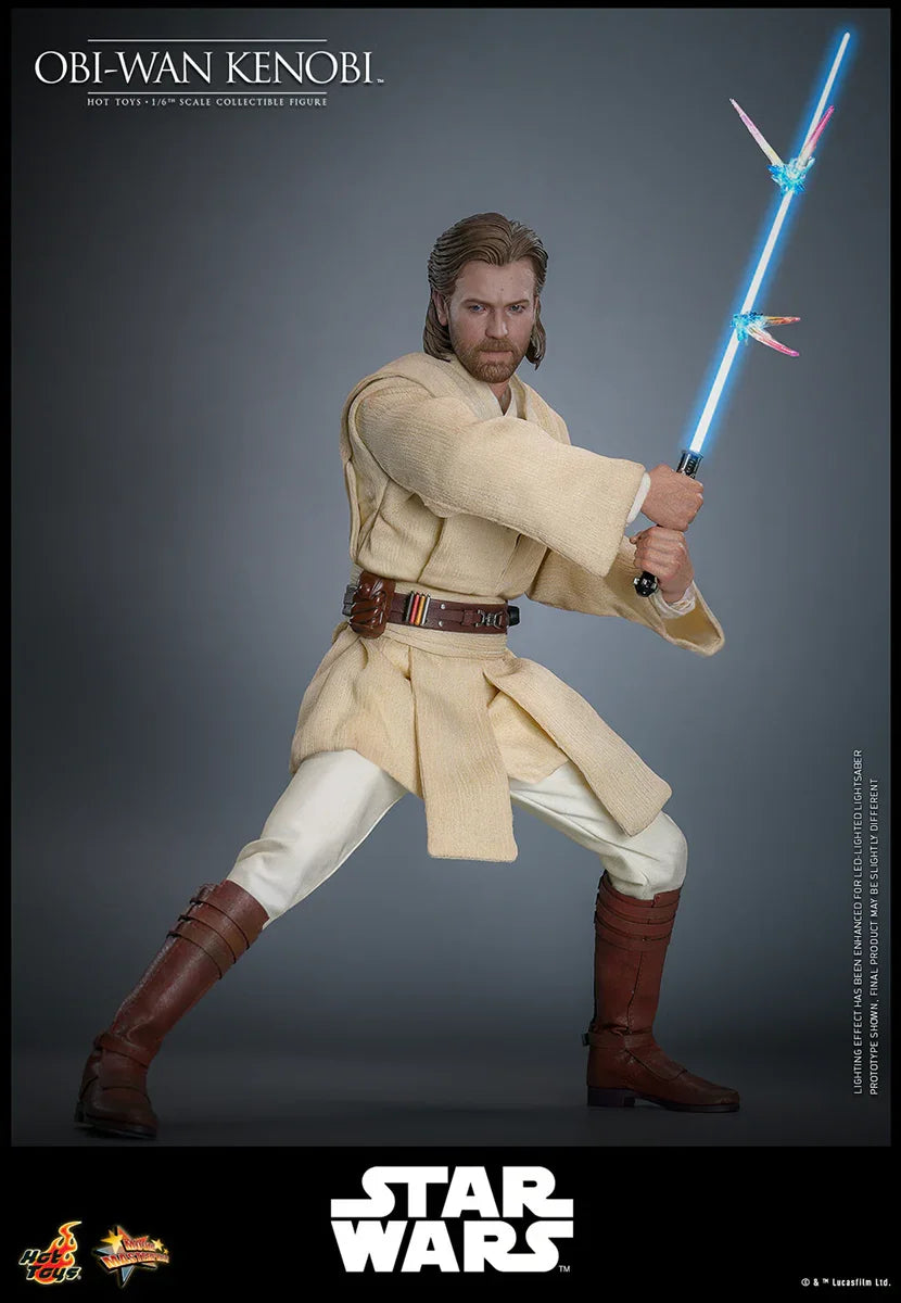 Star Wars: El ataque de los clones - Figura de acción coleccionable de Obi-Wan Kenobi a escala 1:6