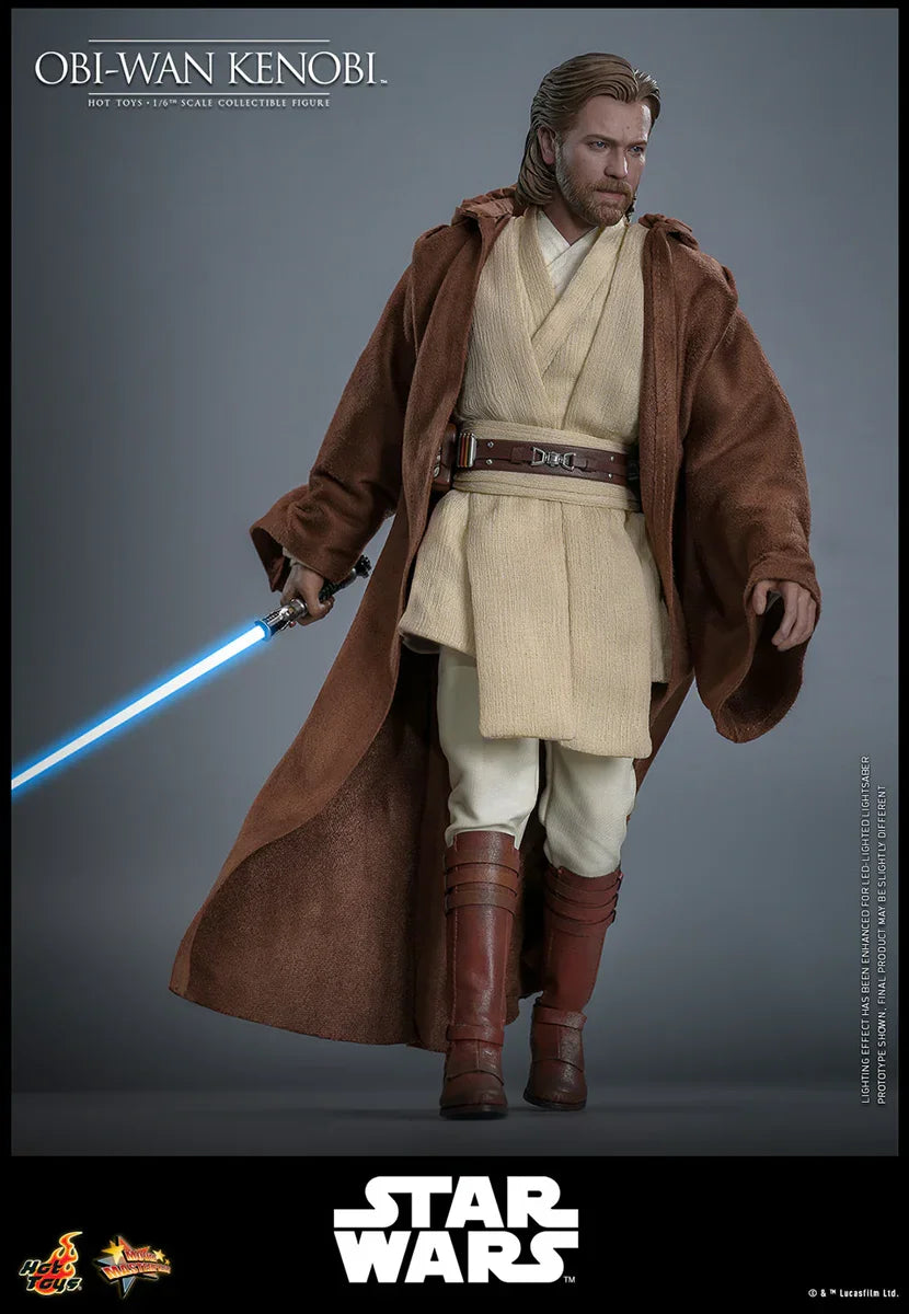 Star Wars: El ataque de los clones - Figura de acción coleccionable de Obi-Wan Kenobi a escala 1:6