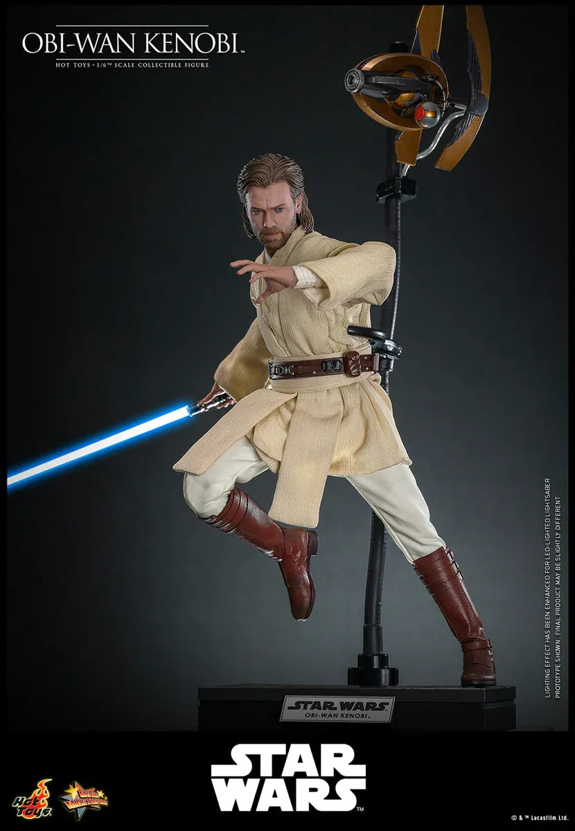 Star Wars: El ataque de los clones - Figura de acción coleccionable de Obi-Wan Kenobi a escala 1:6