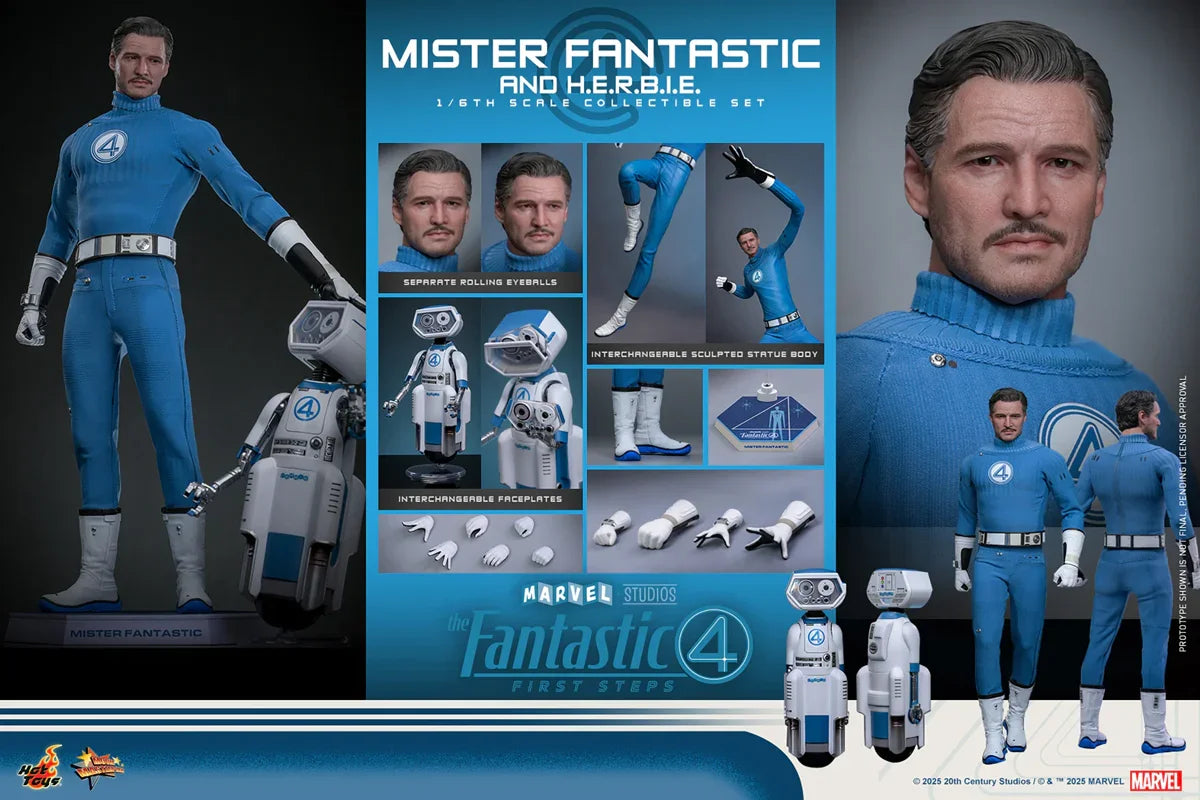 Los Cuatro Fantásticos: Primeros Pasos - Figuras coleccionables a escala 1:6 de Mr. Fantastic y Herbie