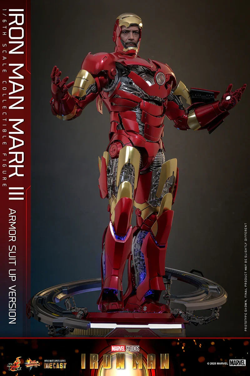 Figura de acción coleccionable a escala 1:6 de Iron Man - Armadura Mk3 (versión con traje)