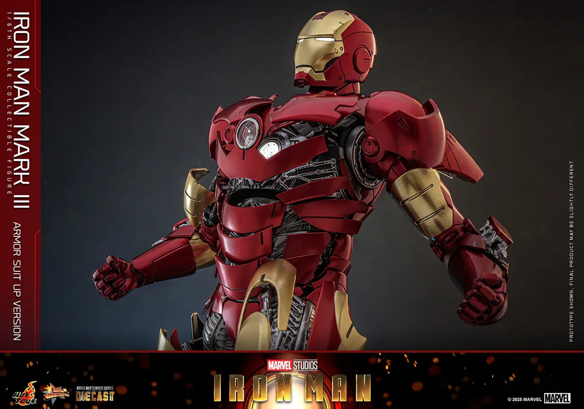 Figura de acción coleccionable a escala 1:6 de Iron Man - Armadura Mk3 (versión con traje)