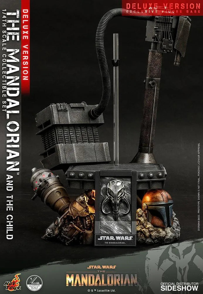 HOTQS017 Star Wars: The Mandalorian - Mandalorian & The Child Deluxe 1:4 Scale Action Figure Set - Hot Toys - Titan Pop Culture