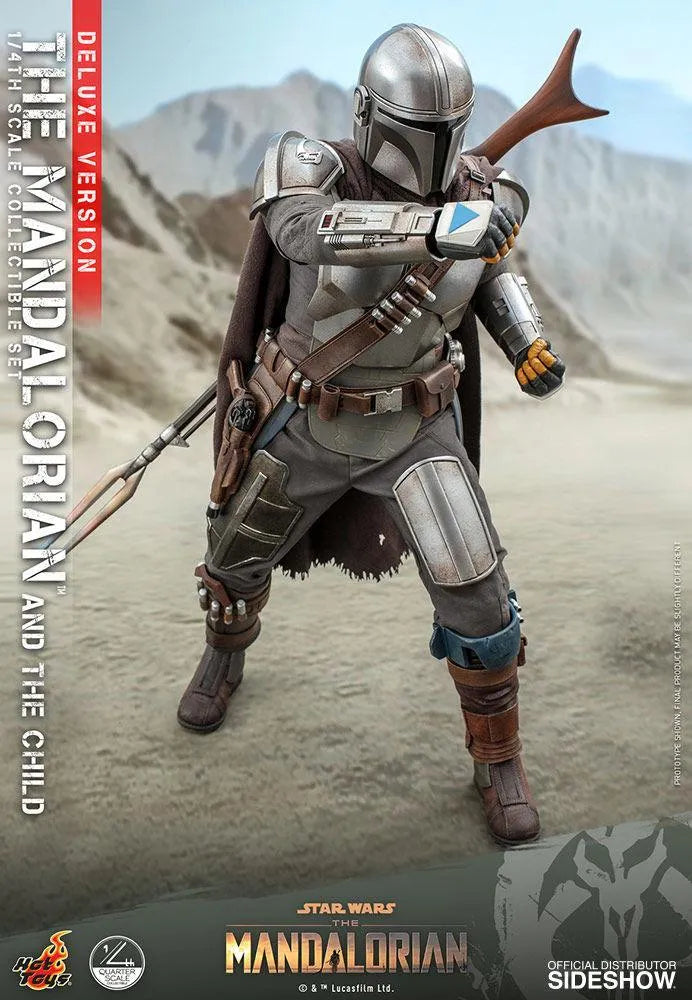 HOTQS017 Star Wars: The Mandalorian - Mandalorian & The Child Deluxe 1:4 Scale Action Figure Set - Hot Toys - Titan Pop Culture