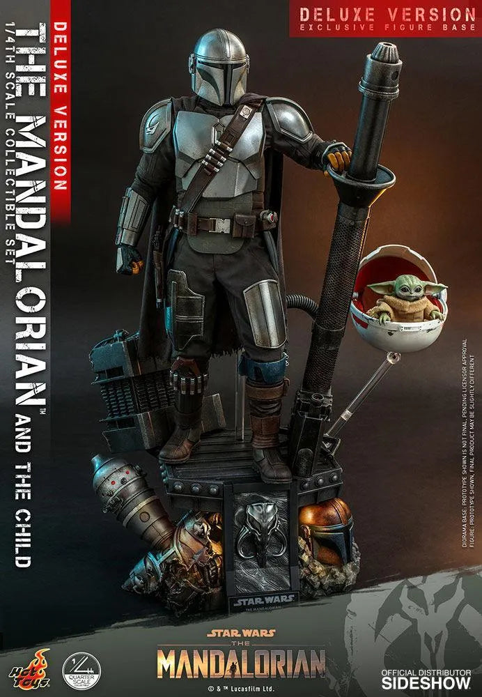 HOTQS017 Star Wars: The Mandalorian - Mandalorian & The Child Deluxe 1:4 Scale Action Figure Set - Hot Toys - Titan Pop Culture