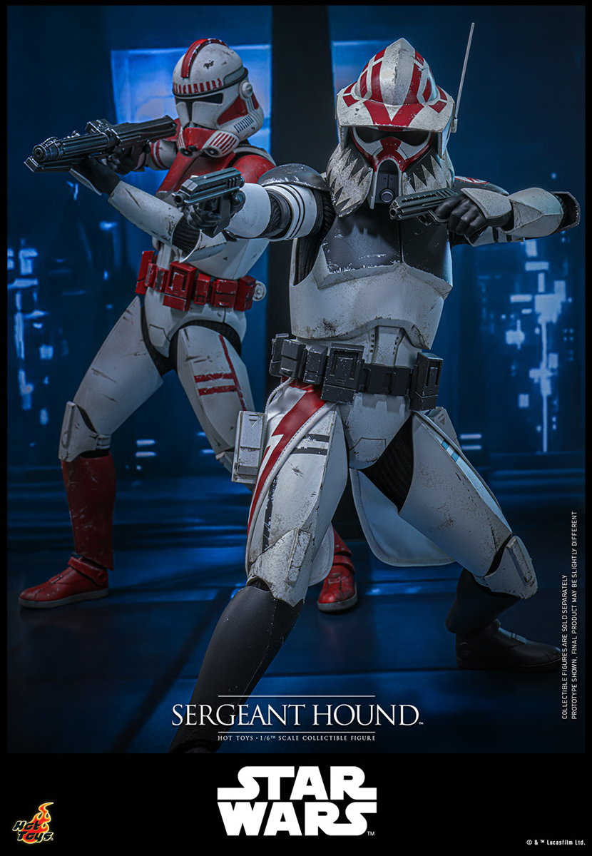 Star Wars: The Clone Wars - Figura de acción coleccionable del Sargento Hound a escala 1:6