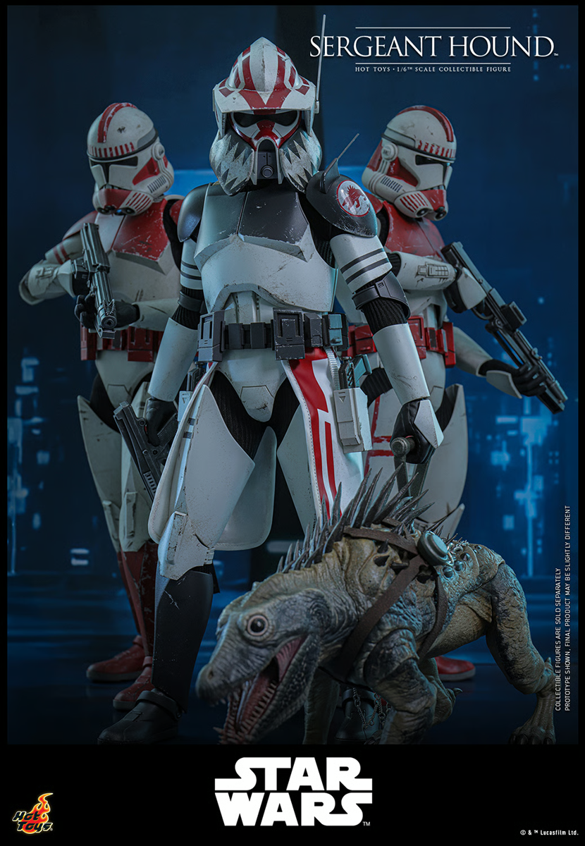 Star Wars: The Clone Wars - Figura de acción coleccionable del Sargento Hound a escala 1:6