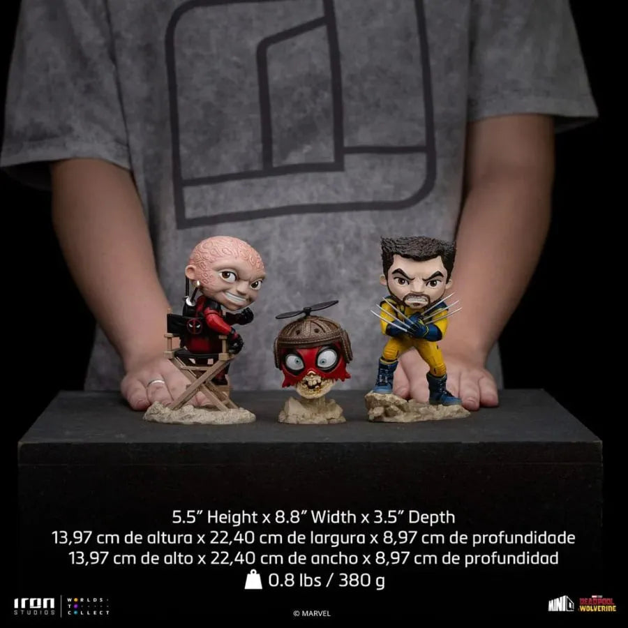 IRO55817 Deadpool & Wolverine - Deadpool, Wolverine & Headpool Minico Set - Iron Studios - Titan Pop Culture