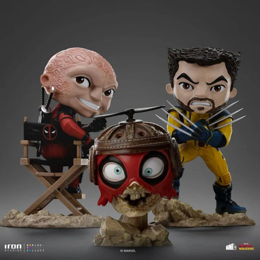 IRO55817 Deadpool & Wolverine - Deadpool, Wolverine & Headpool Minico Set - Iron Studios - Titan Pop Culture